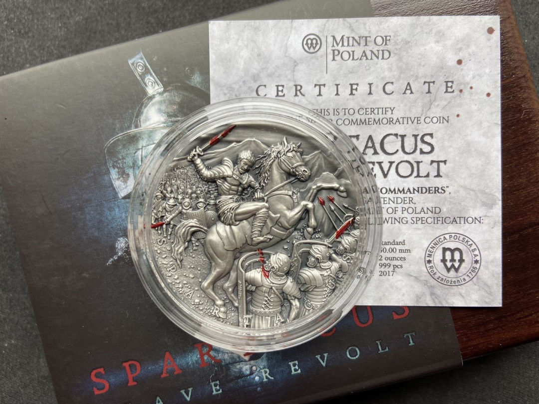 【币观天下】第112期钱币拍卖～ 【纽埃】伟大的指挥官系列1-斯巴达克斯