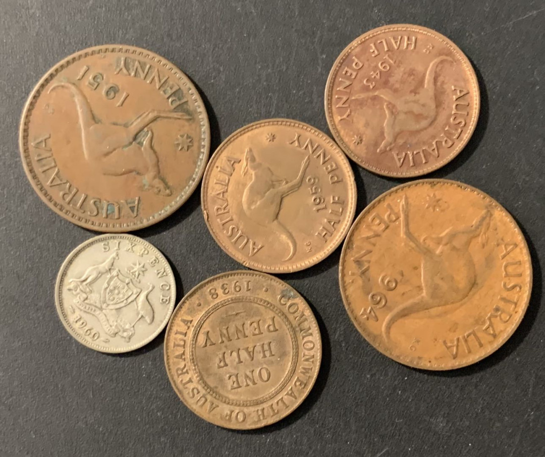 紫瑗钱币—微拍第78期  澳大利亚 早期 流通币 6枚一组 