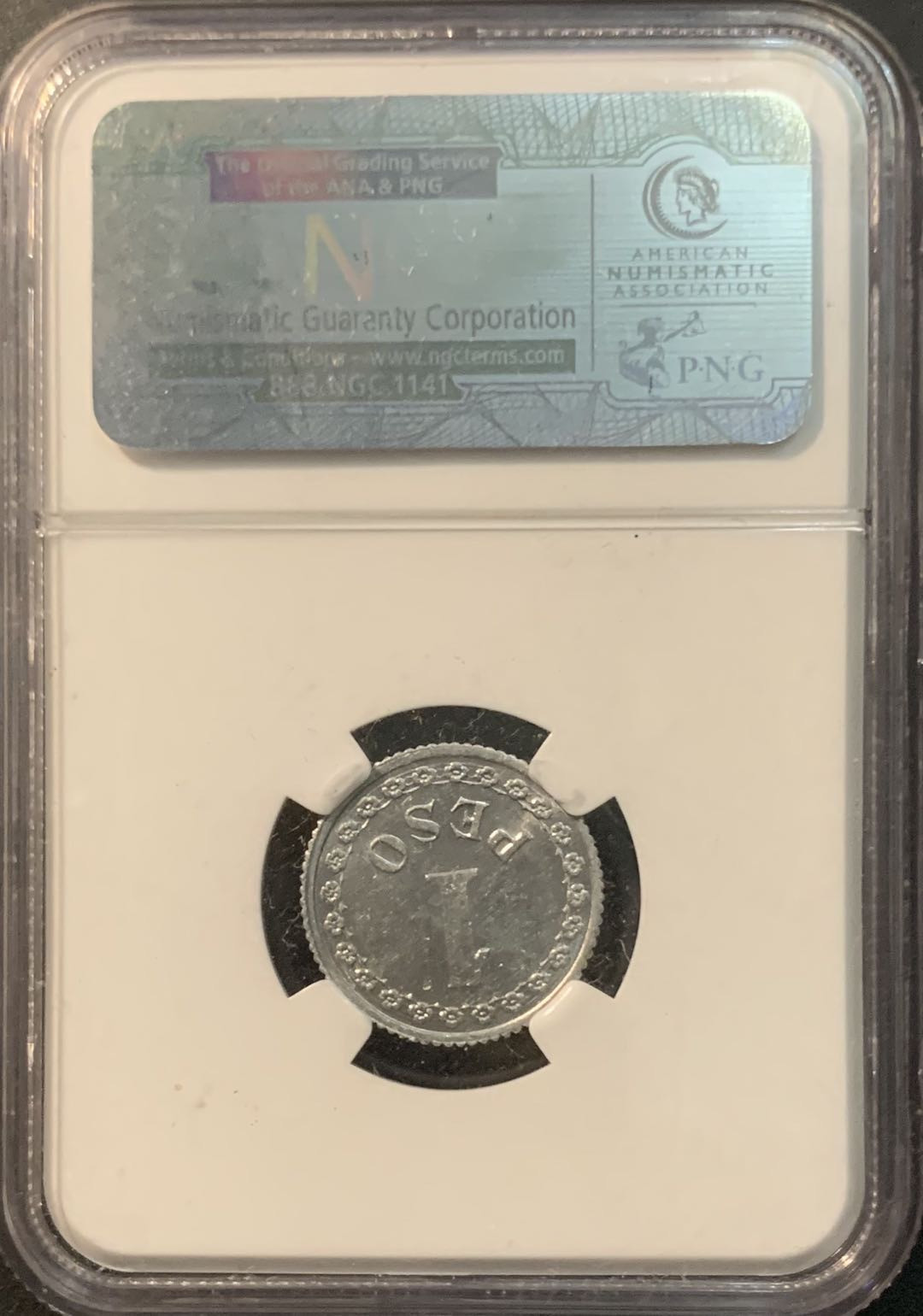 紫瑗钱币—微拍第78期  巴拉圭 1938年 1比索  NGC MS63