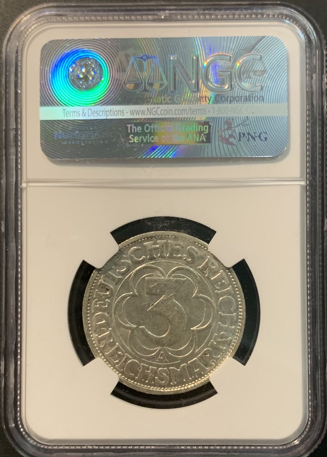 紫瑗钱币—微拍第78期  德国 1927年 诺德豪森成立1000周年 3马克 NGC MS63