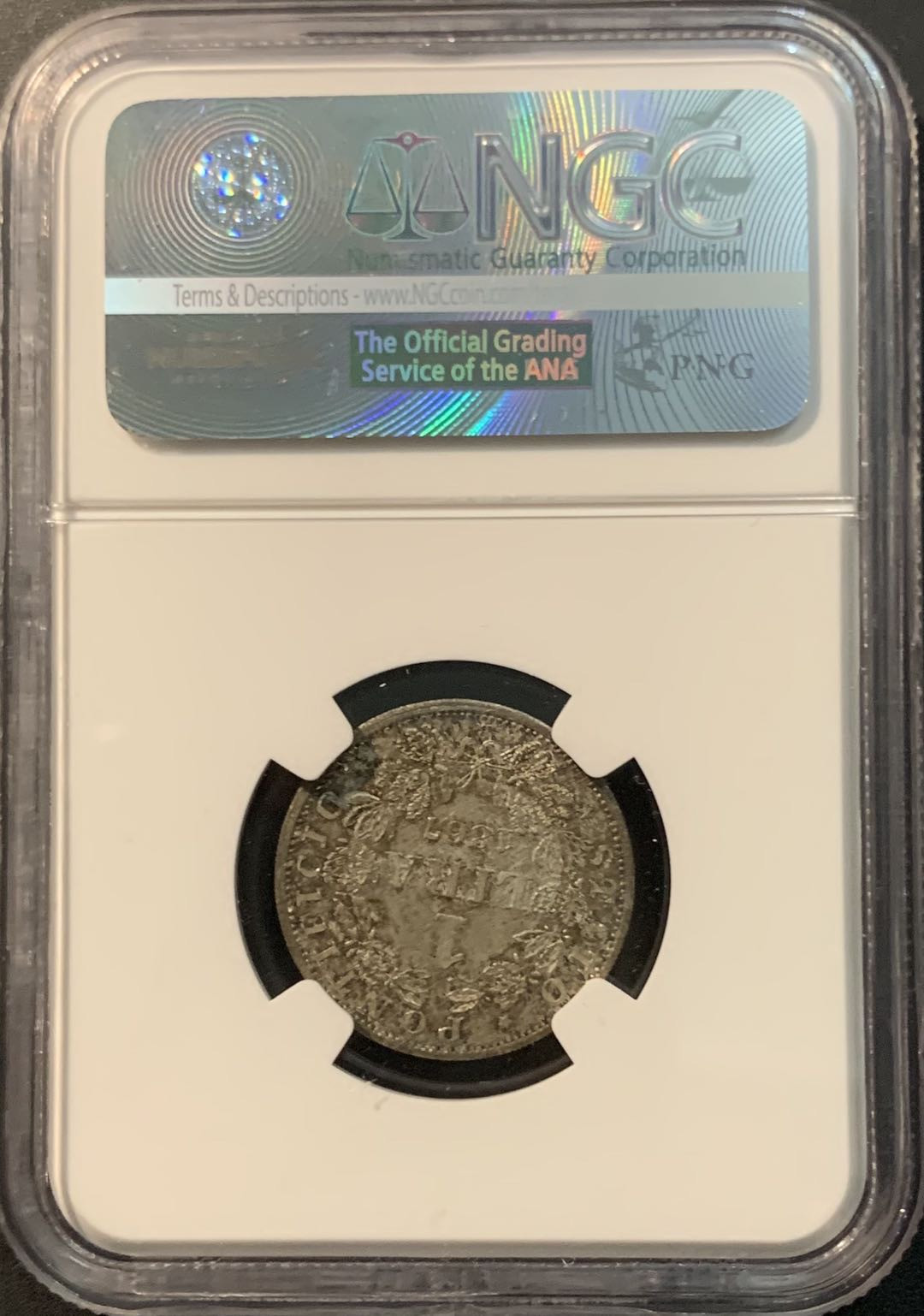 紫瑗钱币—微拍第78期  教皇国 1967年 1里拉 银币 NGC MS 63