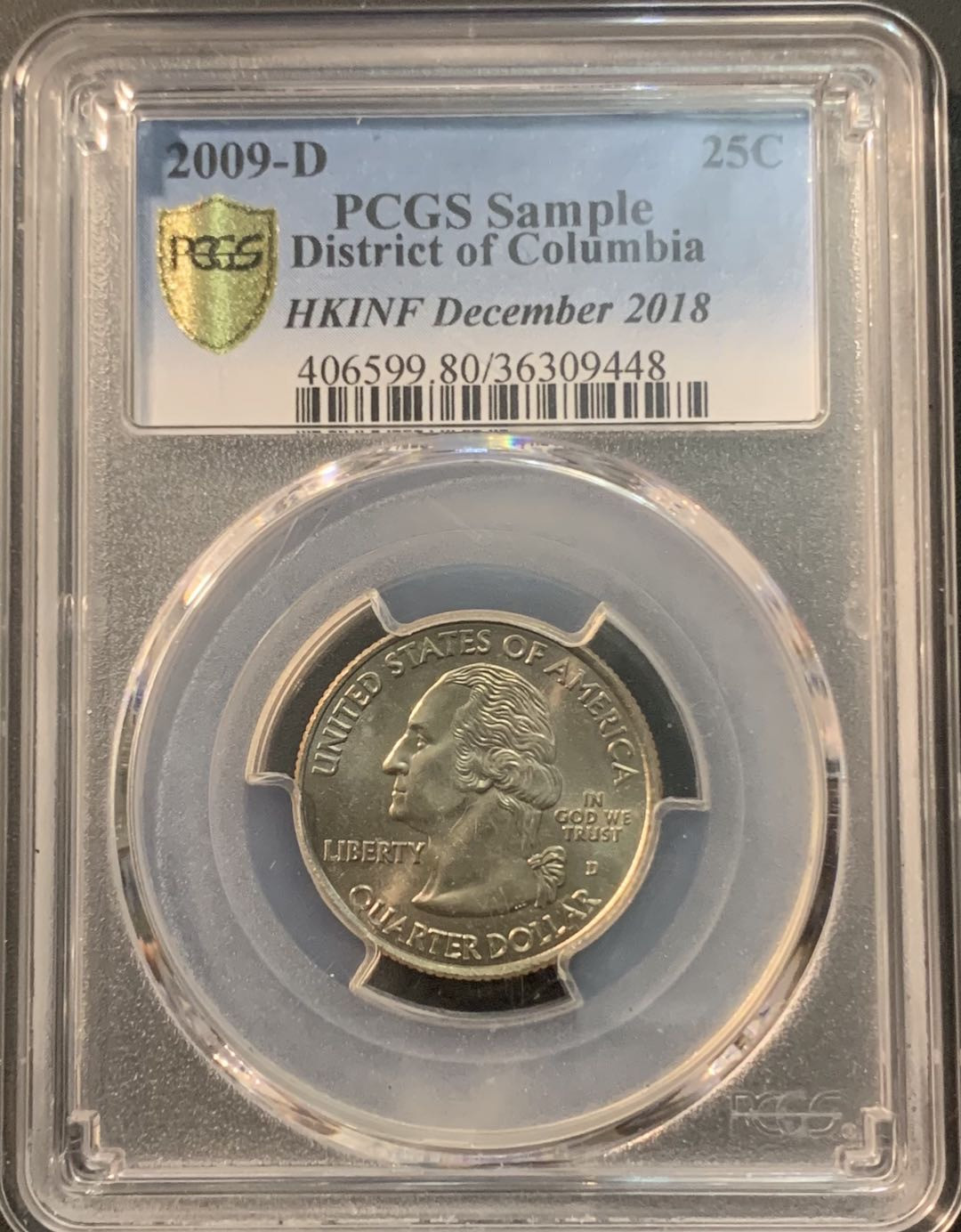 紫瑗钱币—微拍第78期  美国 2009年 哥伦比亚特区 25美分 PCGS 2018香港 HKINF 纪念品