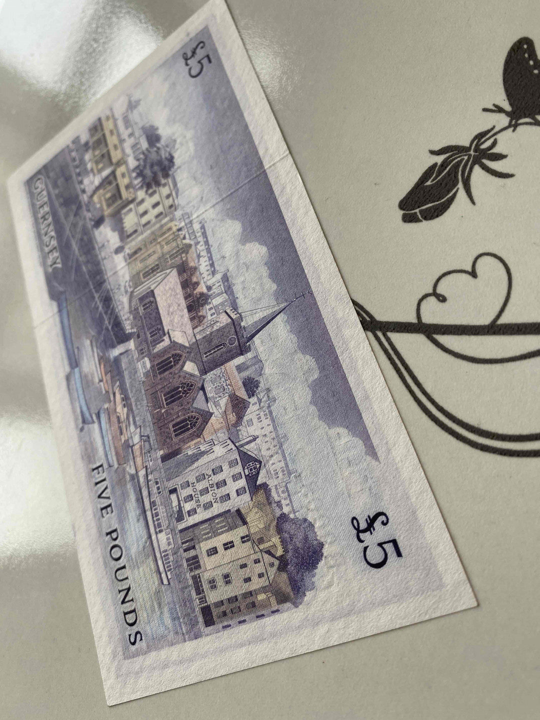 【收藏联盟】第149期拍卖——法兰西宠儿（共60拍） 根西 彩背 1969-75年 5镑 p46c  UNC 