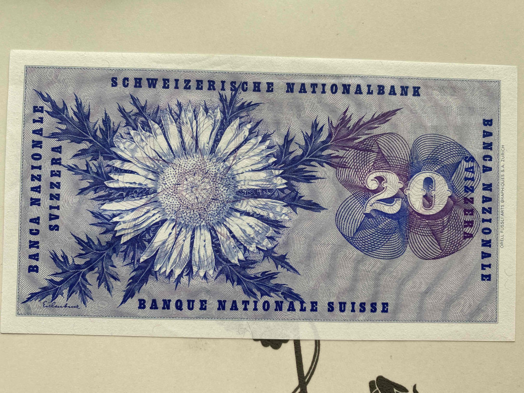 【收藏联盟】第149期拍卖——法兰西宠儿（共60拍） 瑞士 1972年20法郎 UNC- 品相如图