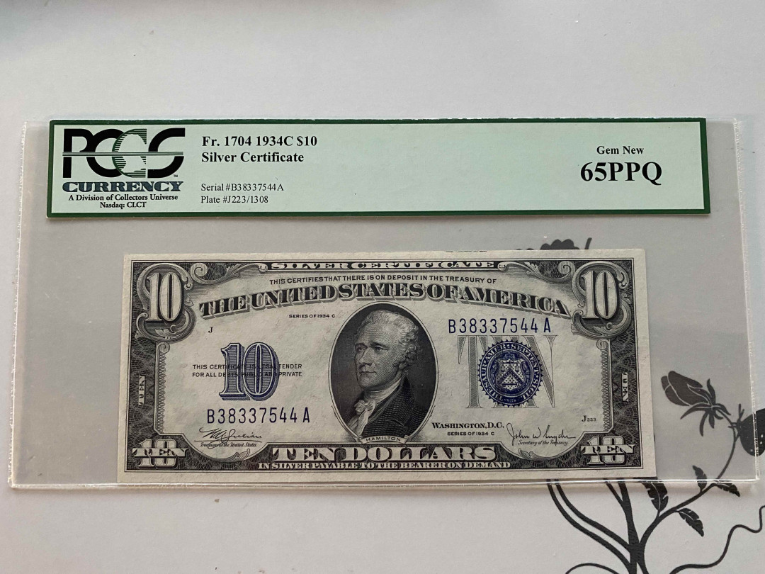 【收藏联盟】第149期拍卖——法兰西宠儿（共60拍） 美国 1934年10美金 PCGS65EPQ