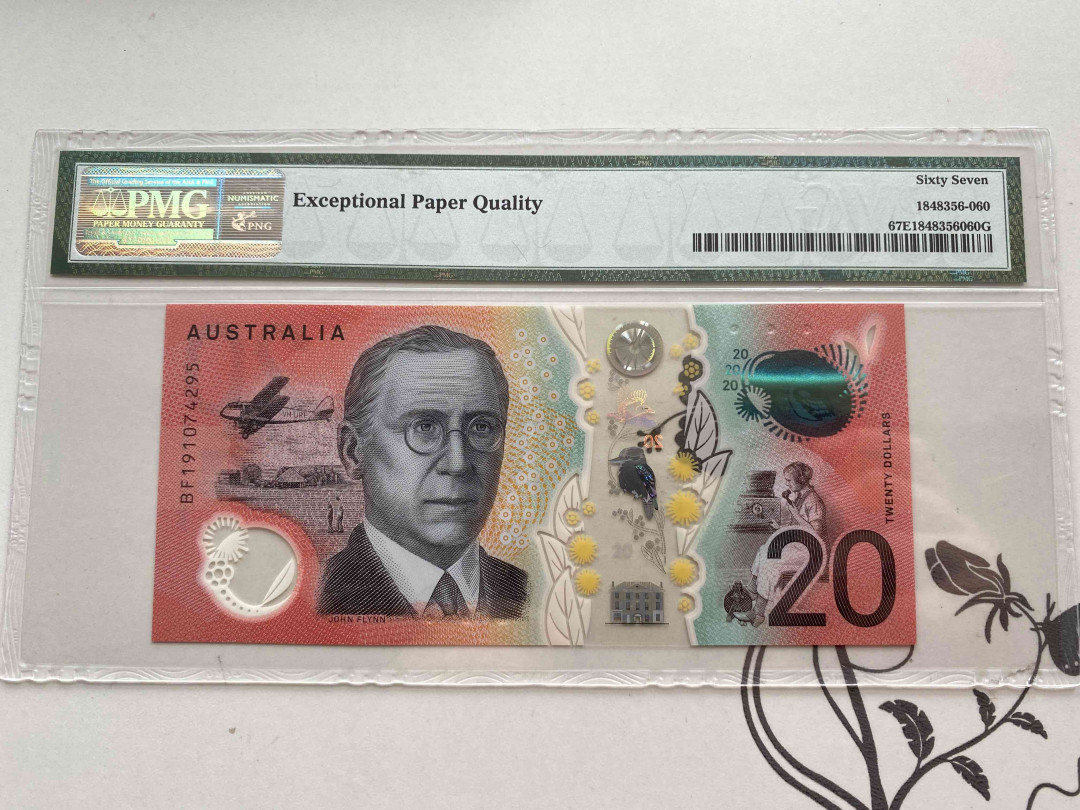 【收藏联盟】第149期拍卖——法兰西宠儿（共60拍） 澳大利亚 2019年20元 PMG67EPQ 塑料钞
