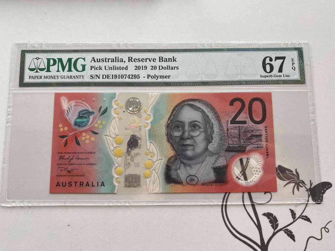 【收藏联盟】第149期拍卖——法兰西宠儿（共60拍） 澳大利亚 2019年20元 PMG67EPQ 塑料钞