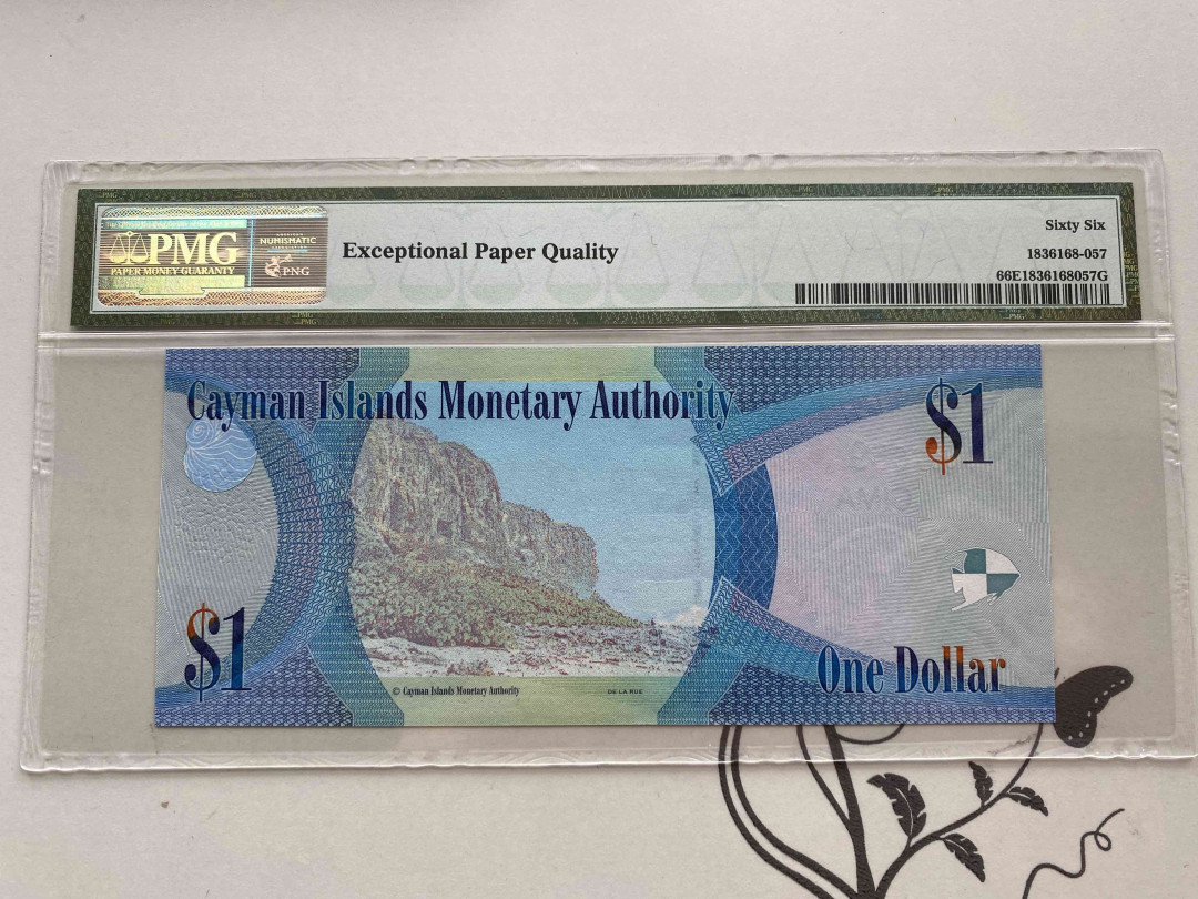 【收藏联盟】第149期拍卖——法兰西宠儿（共60拍） 开曼 2014年1元 PMG66EPQ 