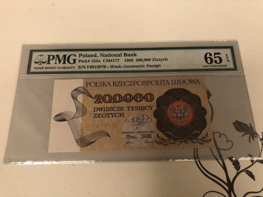 【收藏联盟】第149期拍卖——法兰西宠儿（共60拍） 波兰 1989年20万扎罗提 PMG65EPQ