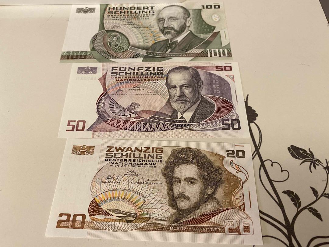 【收藏联盟】第149期拍卖——法兰西宠儿（共60拍） 【一组3张】奥地利1986年 20-100先令 UNC