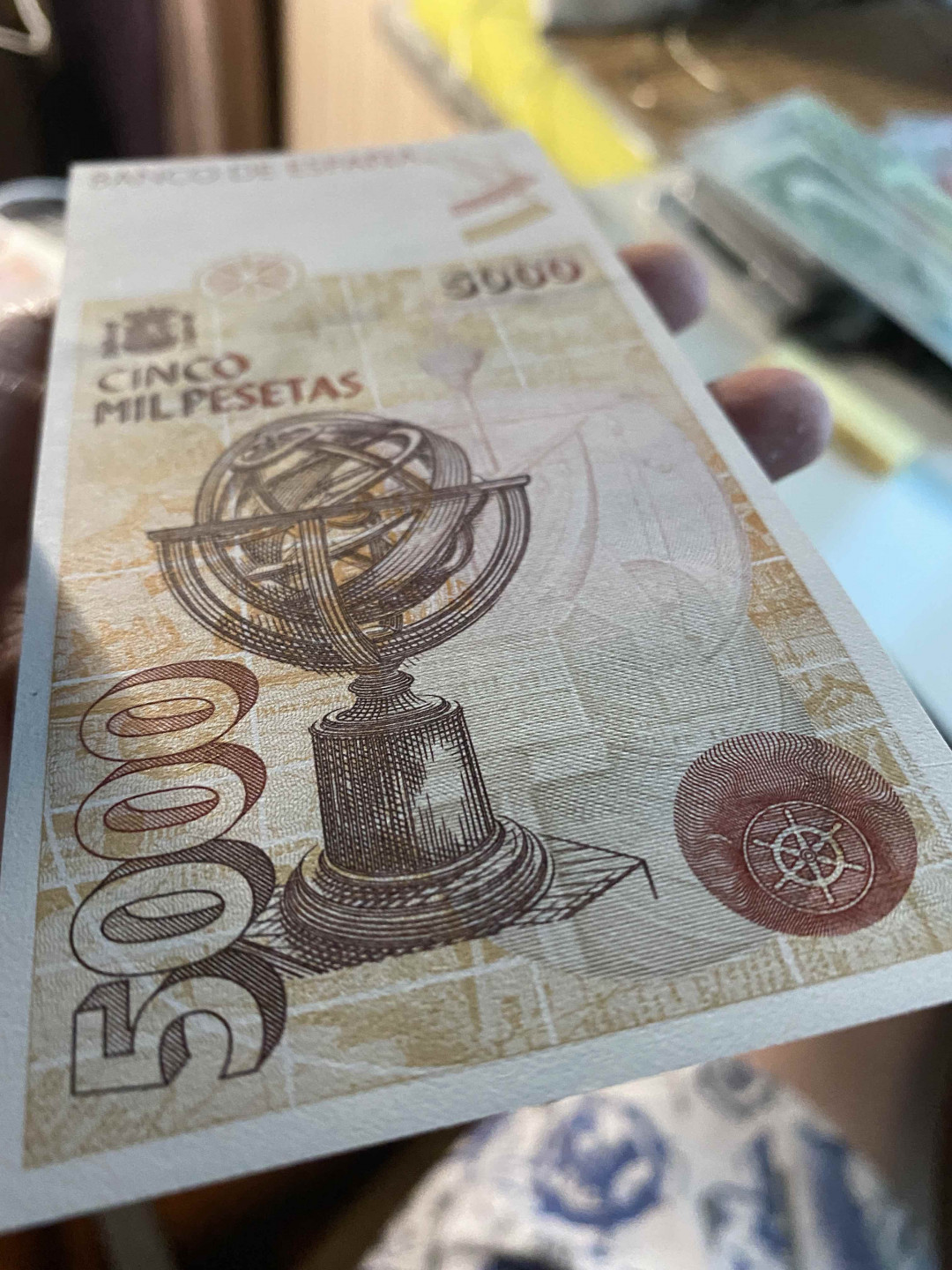 【收藏联盟】第149期拍卖——法兰西宠儿（共60拍） 西班牙1992年 5000比塞塔 发现美洲500周年纪念钞 全新UNC  