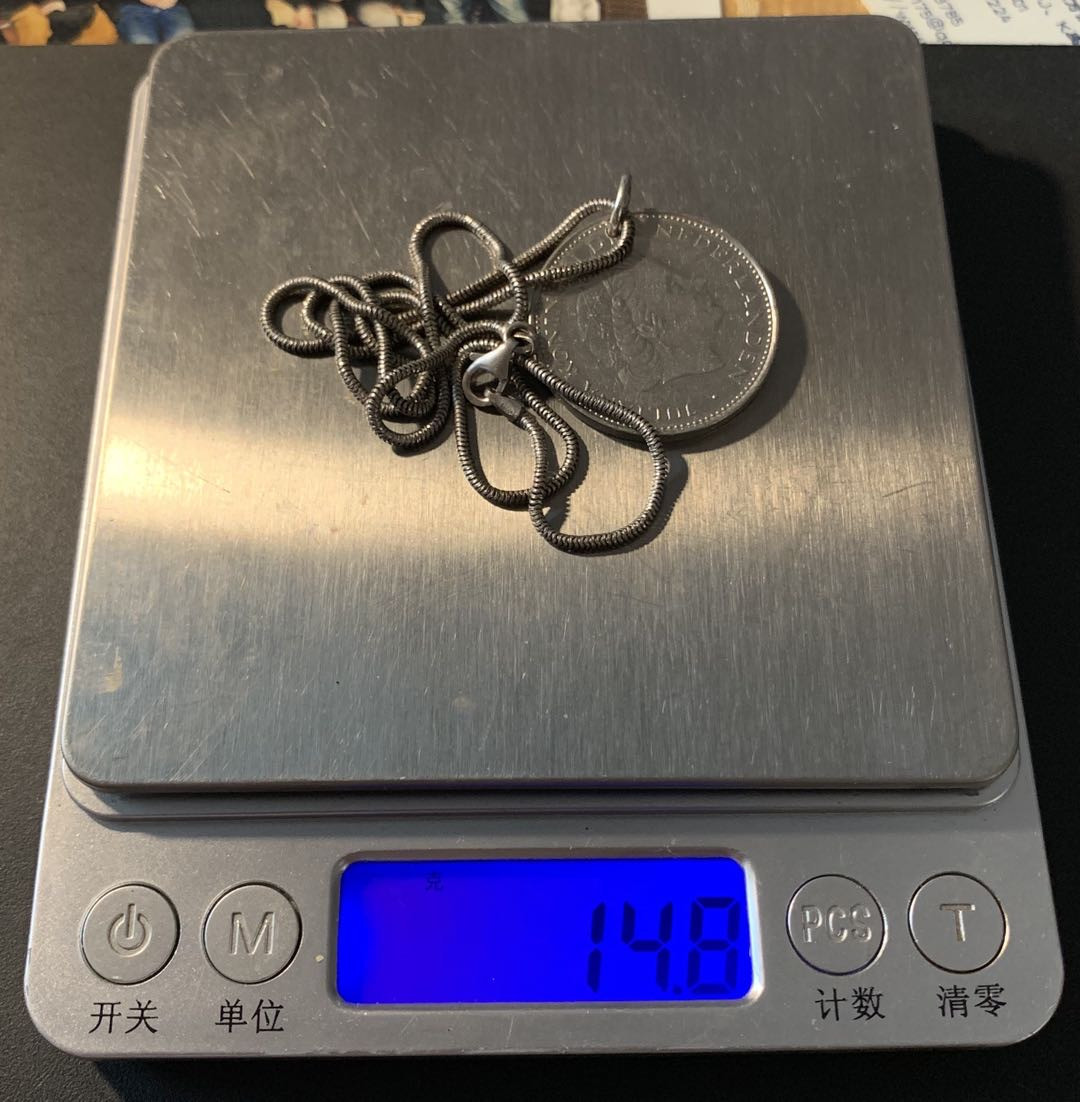 紫瑗钱币—微拍第80期  荷兰 2.5盾 钱币项链 925银链子 共14.8克