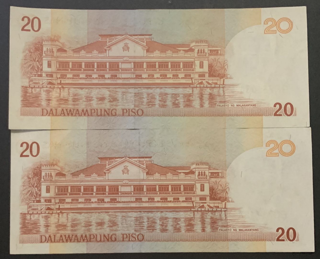 紫瑗钱币—微拍第81期—纸币场 菲律宾 2008年 20比索 流通品 2枚一组 UNC