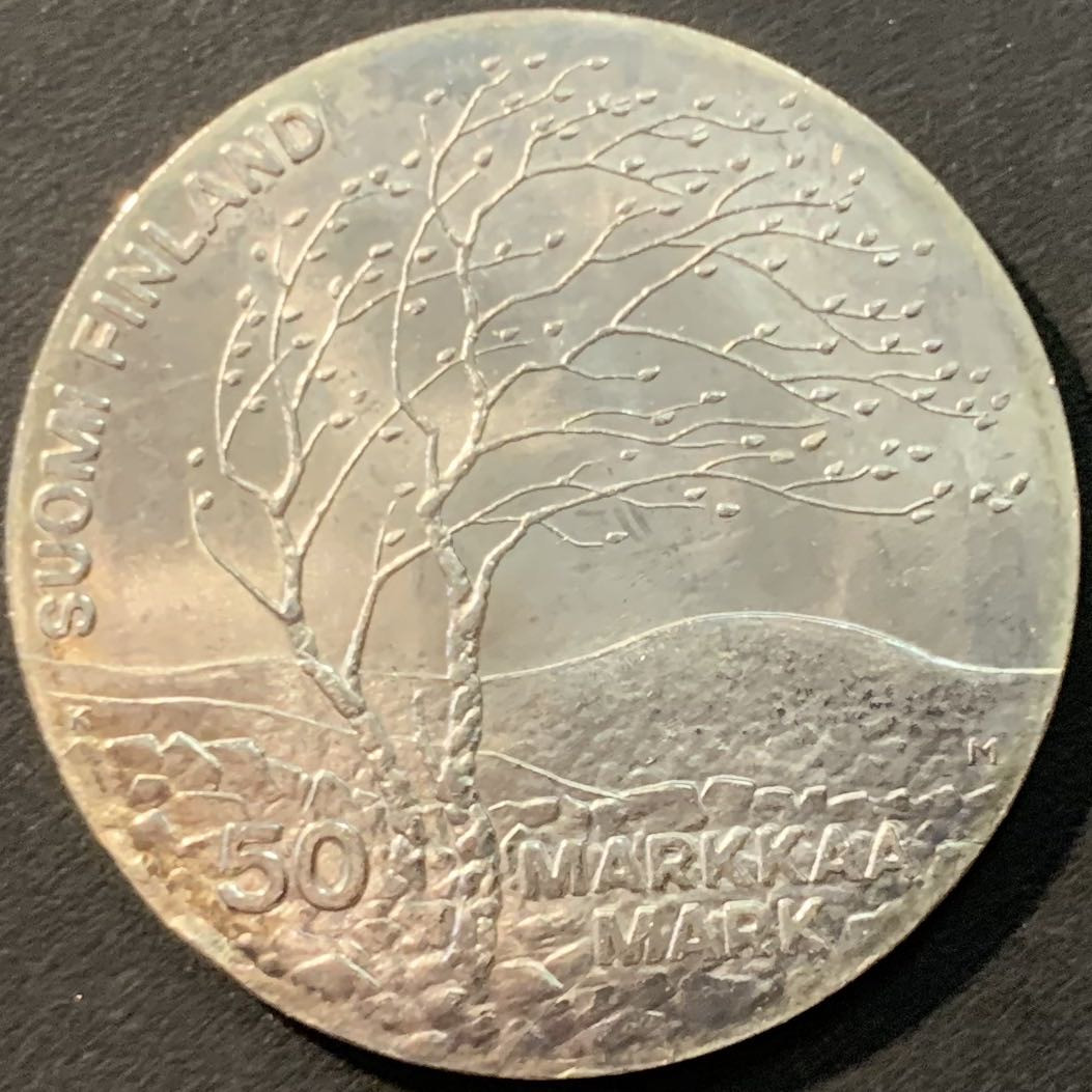 紫瑗钱币—微拍第80期  芬兰 1983年 世界田径锦标赛 50马克 22克 0.5银 UNC