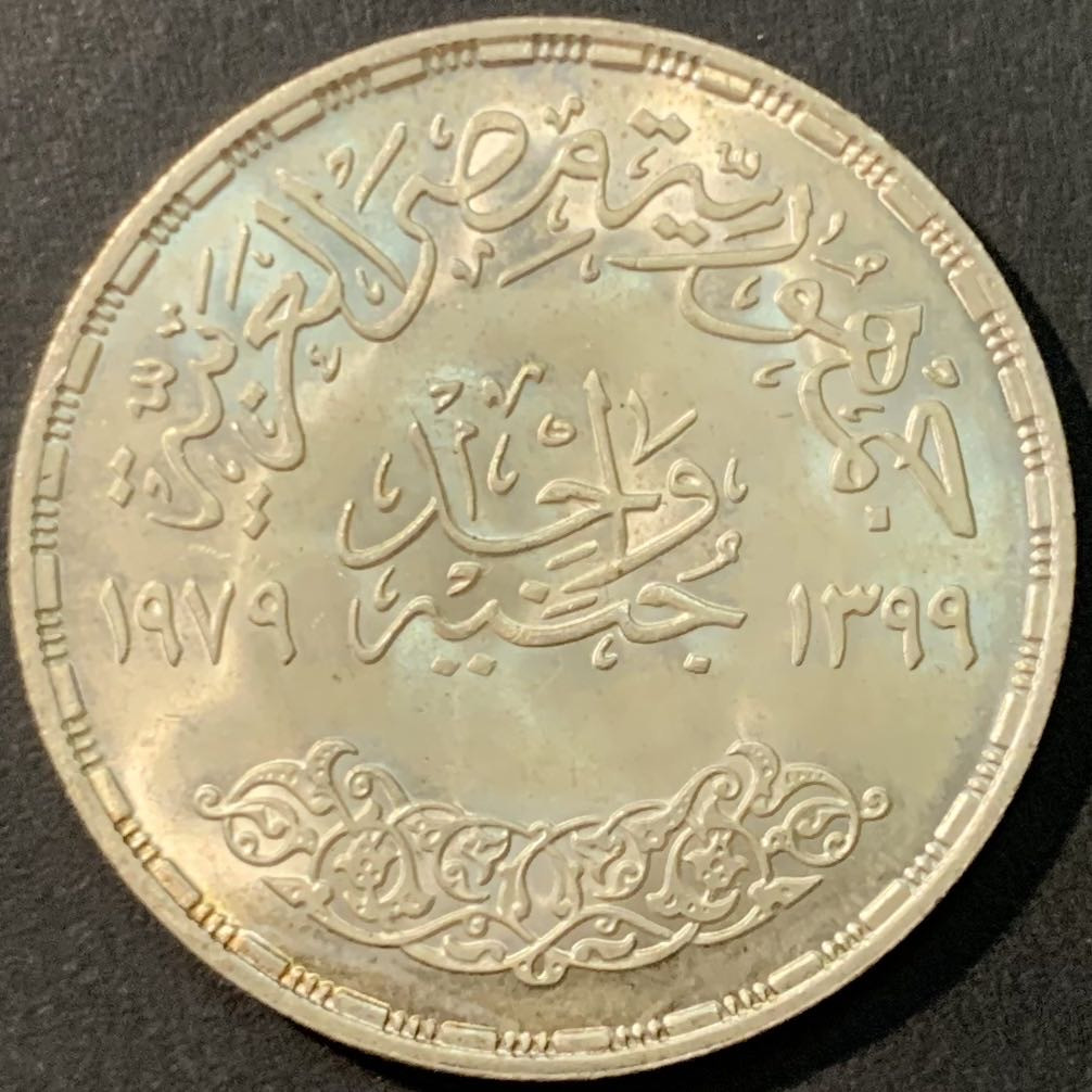 紫瑗钱币—微拍第80期  埃及 1979年 FAO 国际儿童年 1磅 15克 0.72银 BU