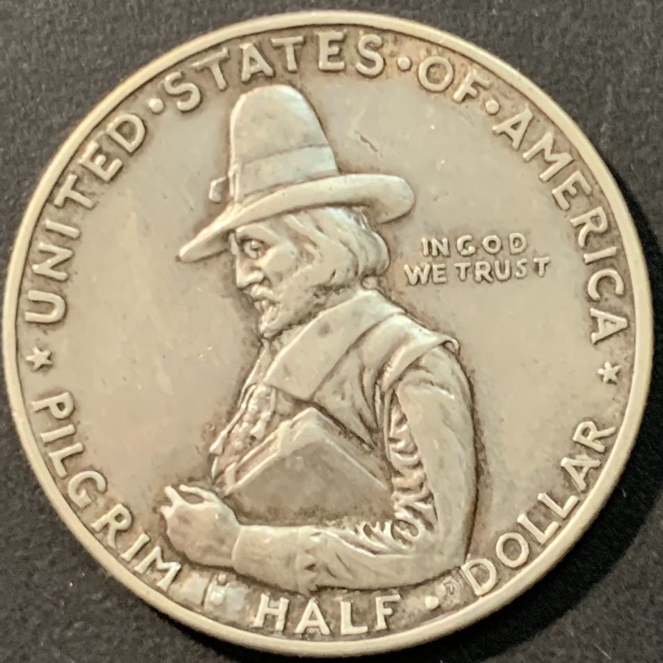 紫瑗钱币—微拍第80期  美国 1920年 清教徒移民 纪念半圆 50美分 12.5克 0.9银