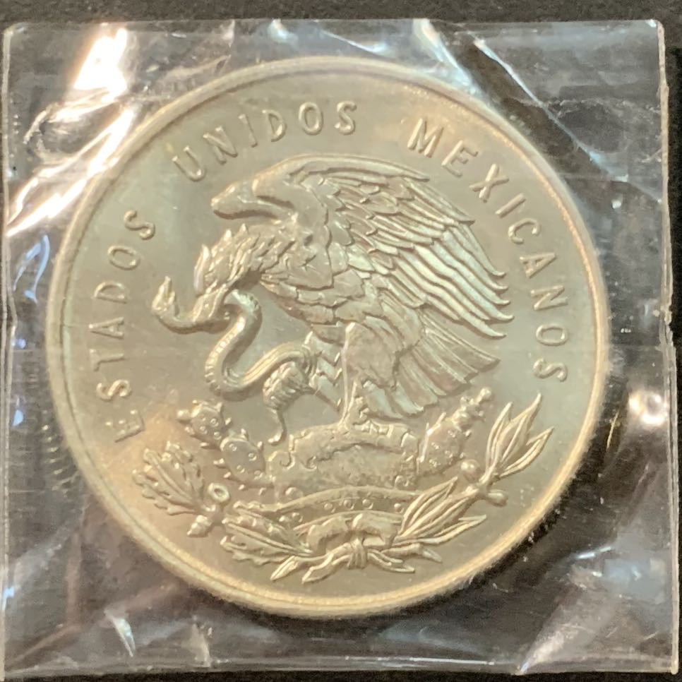 紫瑗钱币—微拍第80期  墨西哥 1950年 人物 1比索  13.3克 0.3银 BU