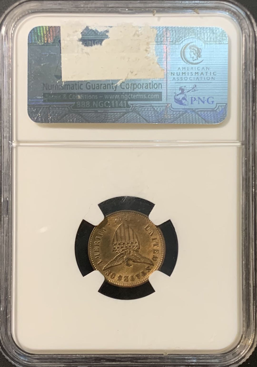 紫瑗钱币—微拍第80期  美属菲律宾 1904年 火山与船夫 1/2分 NGC UNC Detail