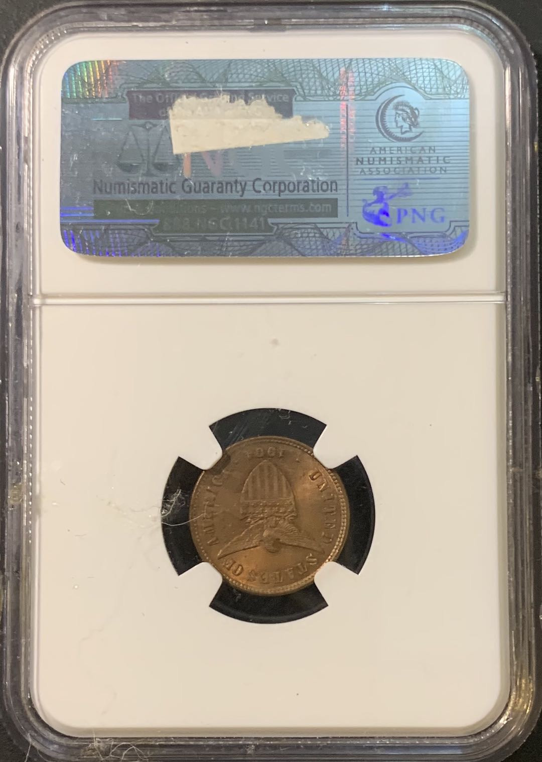 紫瑗钱币—微拍第80期  美属菲律宾 1904年 火山与船夫 1/2分 NGC UNC Detail