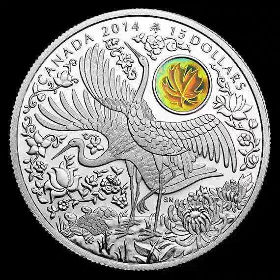 【随心拍&Getcoins】现代钱币拍卖第五十六期 加拿大2014年长寿枫叶幻彩银币