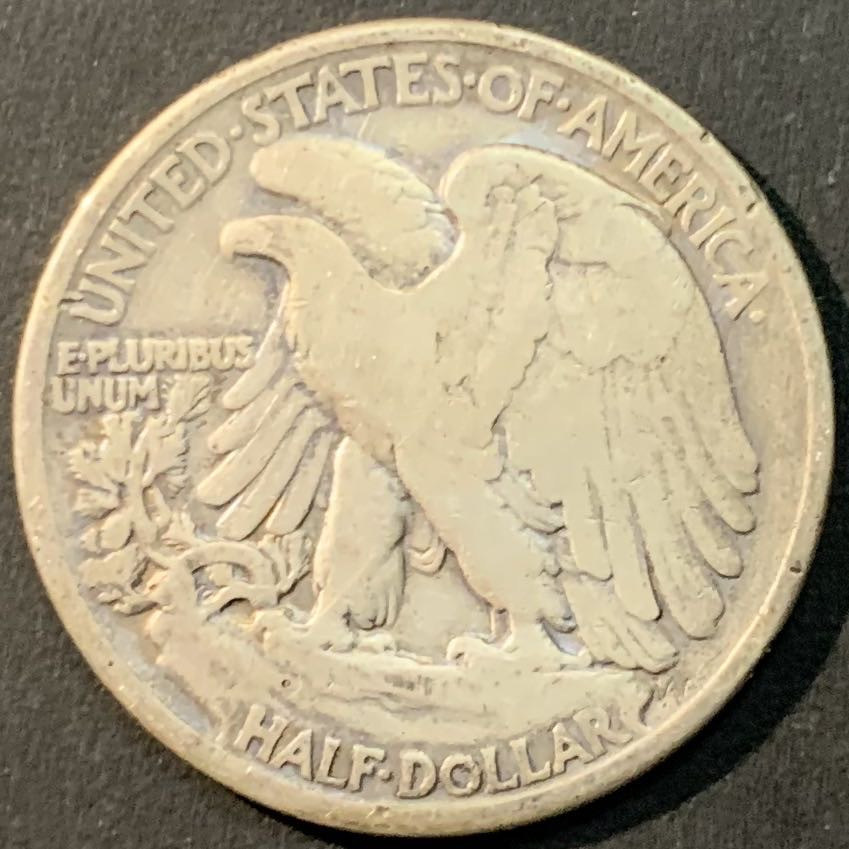 紫瑗钱币—微拍第80期  美国 1942年 行走女神 50美分 12.5克 0.9银