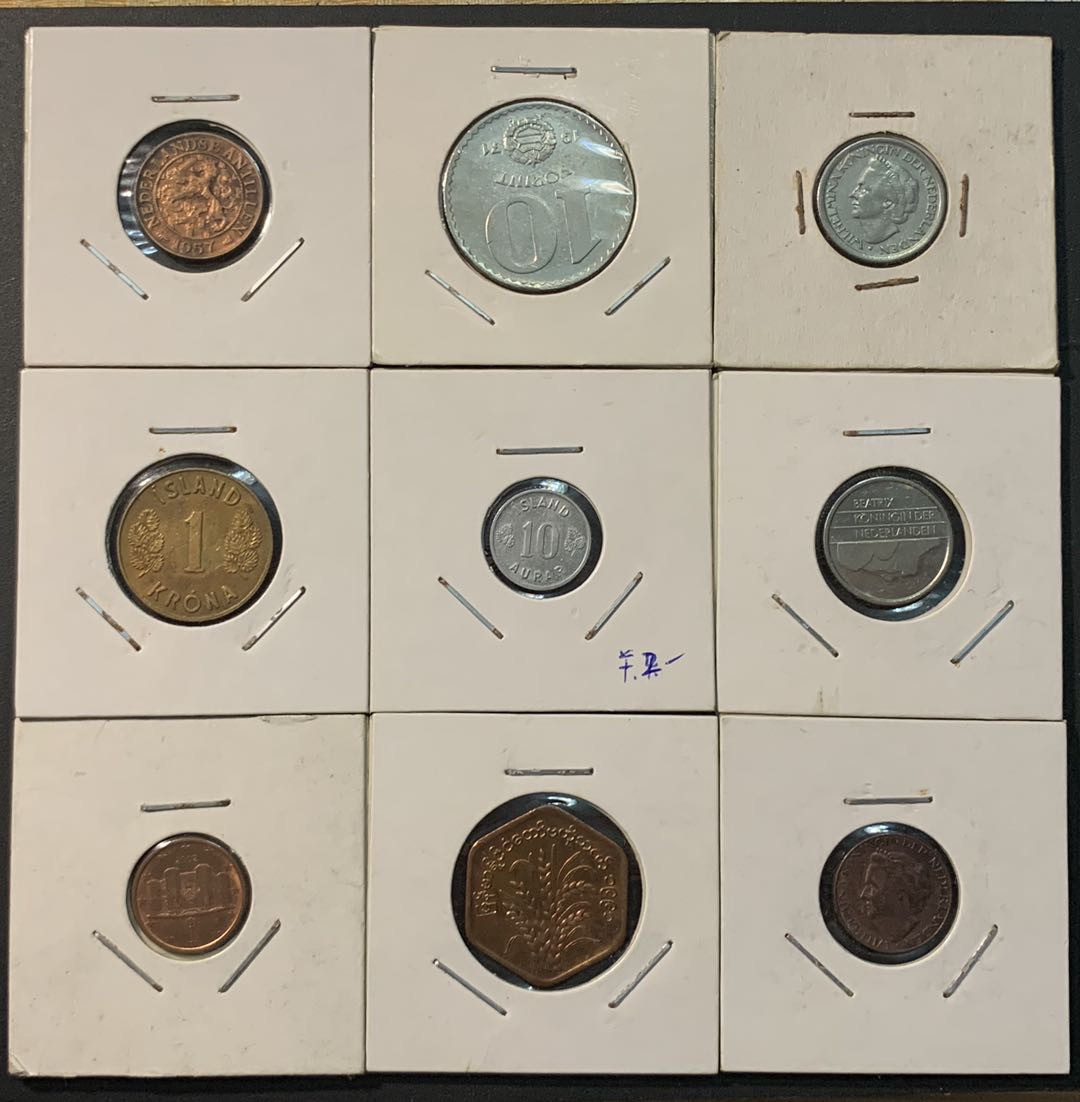 紫瑗钱币—微拍第80期  外国钱币一组9枚 NO.1