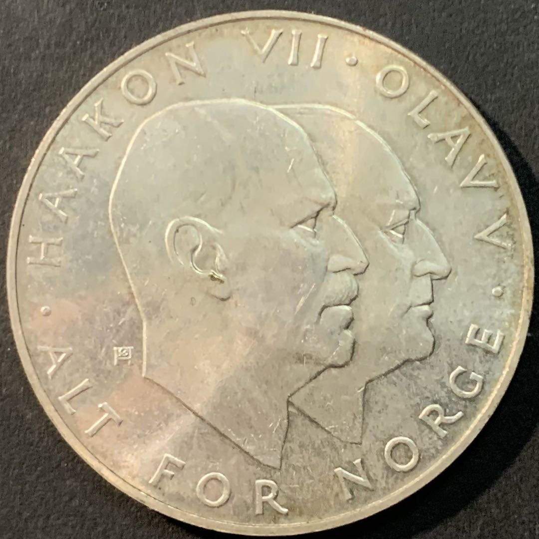 紫瑗钱币—微拍第80期  挪威 1970年 二战胜利25周年 25克朗 29克 0.875银 BU