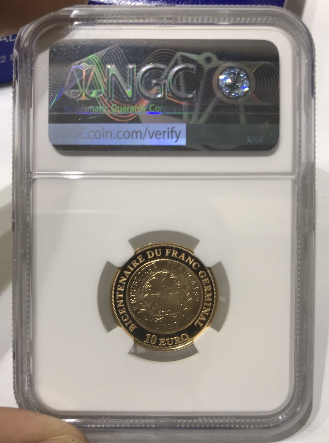 【随心拍&Getcoins】现代钱币拍卖第五十六期 法国2003年拿破仑一世法郎发行纪念金币NGCPF70