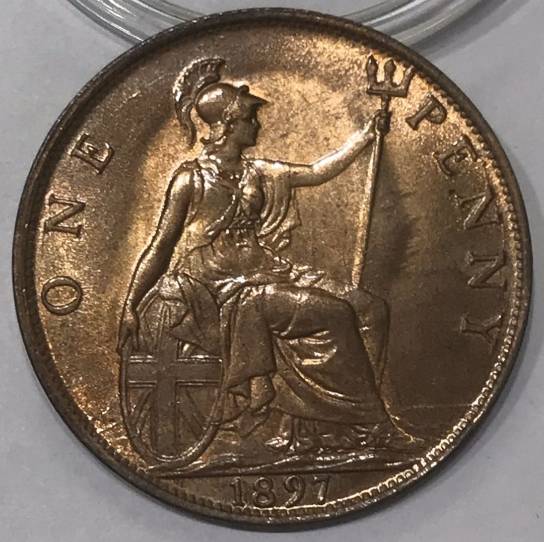 【随心拍&Getcoins】现代钱币拍卖第五十六期 英国1897年维多利亚一便士铜币BU品