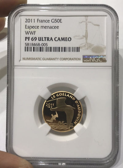 【随心拍&Getcoins】现代钱币拍卖第五十六期 - 法国2011年世界野生动物保护纪念金币NGC69