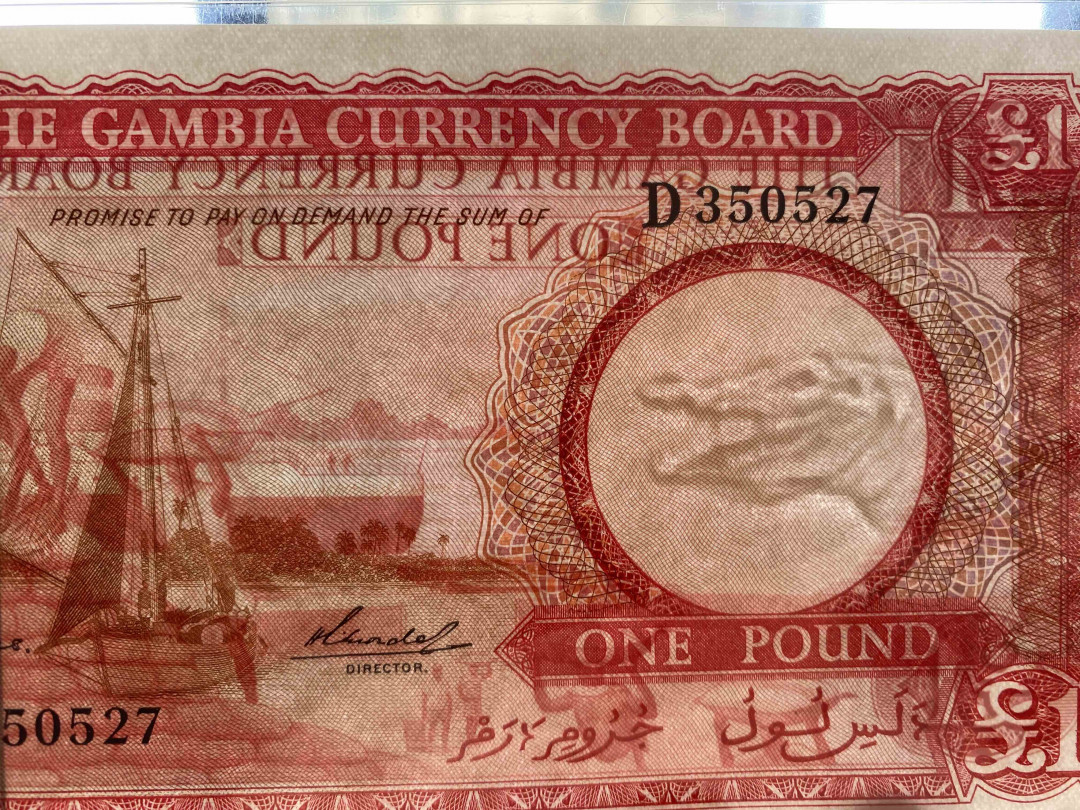 【收藏联盟】第150期拍卖——石头之国（共45拍） 冈比亚 1965-70年1镑 p2a BWC出品 PMG66EPQ 