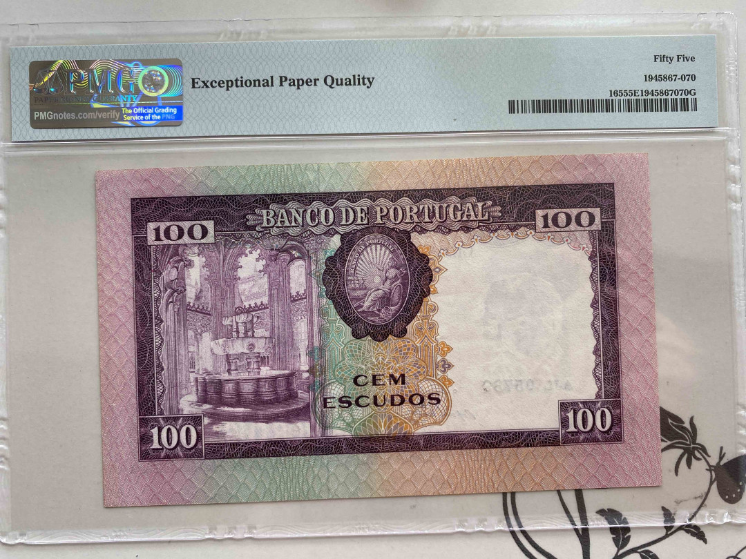 【收藏联盟】第150期拍卖——石头之国（共45拍） 葡萄牙 1961年100埃斯库多 PMG55EPQ  bwc出品
