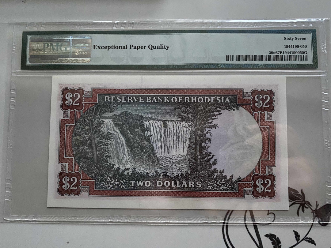 【收藏联盟】第150期拍卖——石头之国（共45拍） 罗德西亚 1979年2元 PMG67EPQ