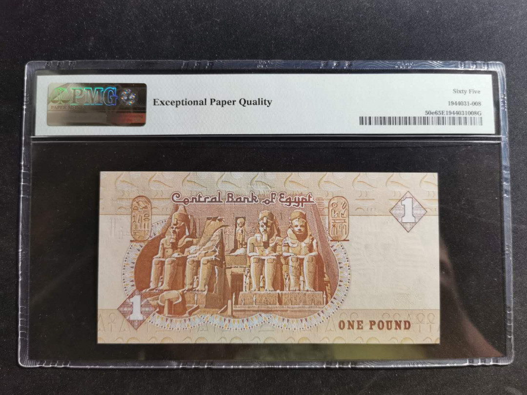 【鲸贝乐淘】千字文·第“荣业所基，籍甚无竟”号拍卖 【埃及🇪🇬 】1993-2001年1磅，pmg65e 