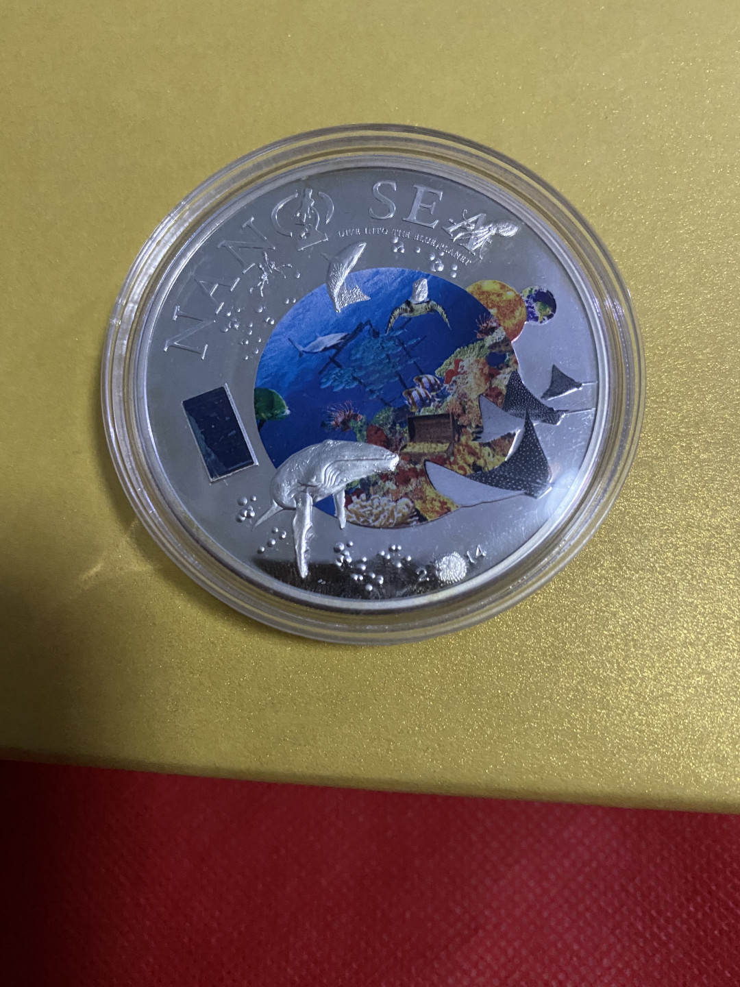 CSIS-GREAT评级精品钱币拍卖第四十三期 库克2014年纳米系列三组海底世界精制镶嵌纳米芯片彩色纪念银币