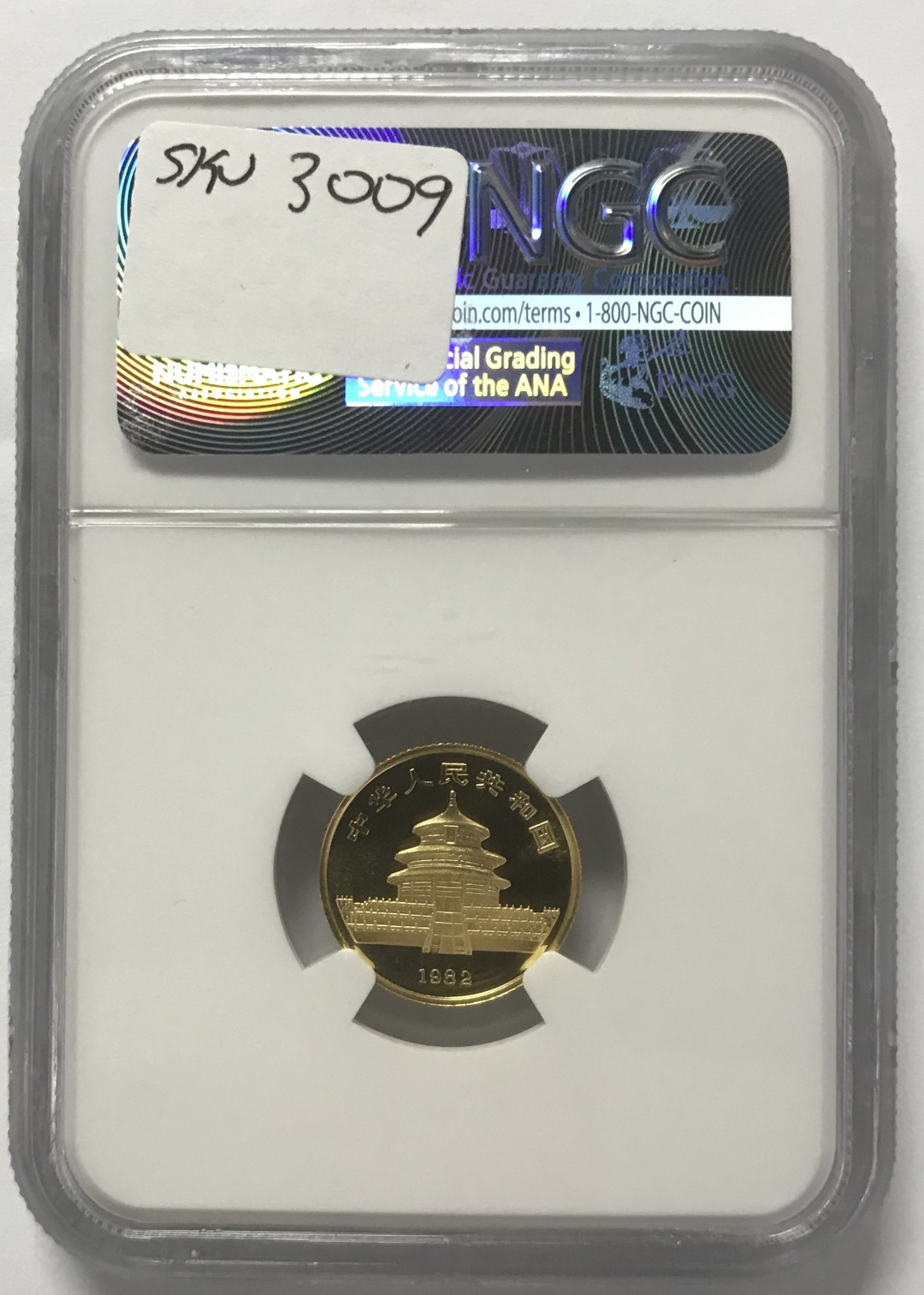 【随心拍&Getcoins】现代钱币拍卖第五十七期 1982年熊猫金币 1/10盎司金猫熊猫金币NGC69老标签
