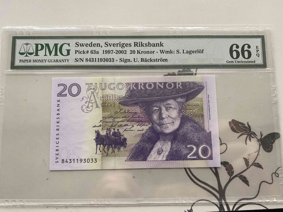【收藏联盟】第151期拍卖——奥运精神（共60拍） 瑞典 1997-2002年20克朗 PMG66EPQ  p63a 