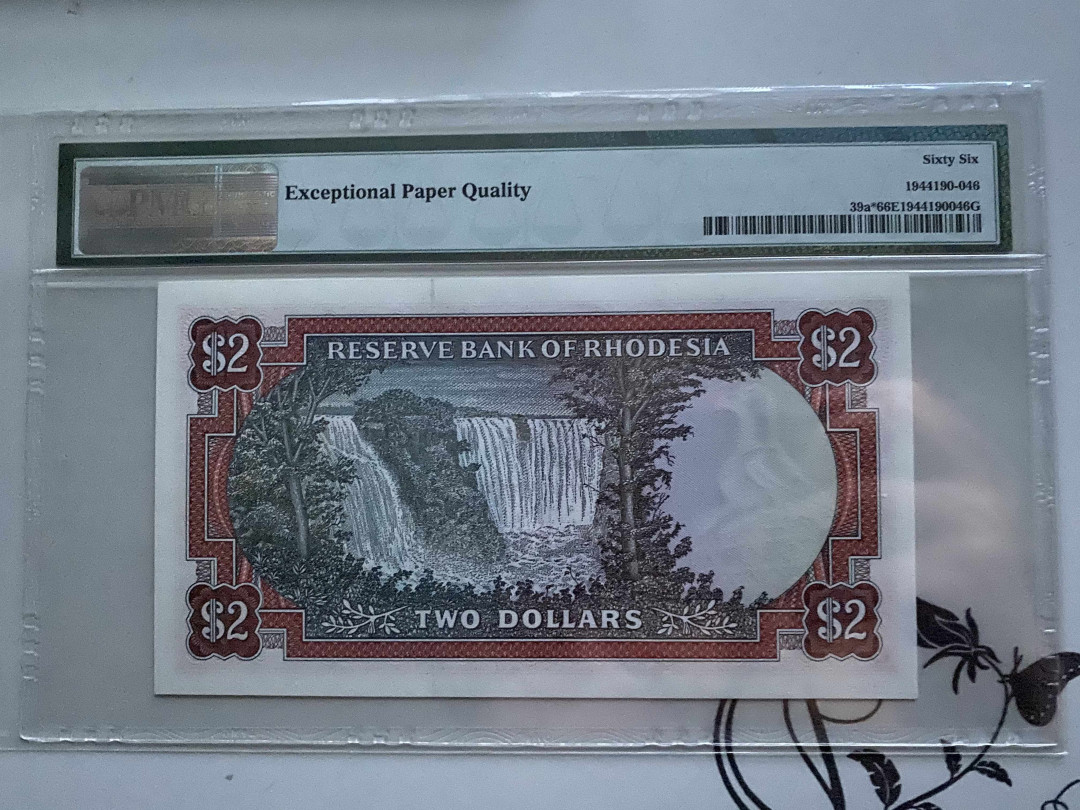 【收藏联盟】第151期拍卖——奥运精神（共60拍） 【补号】罗德西亚 1979年2元 PMG66EPQ  p39a*