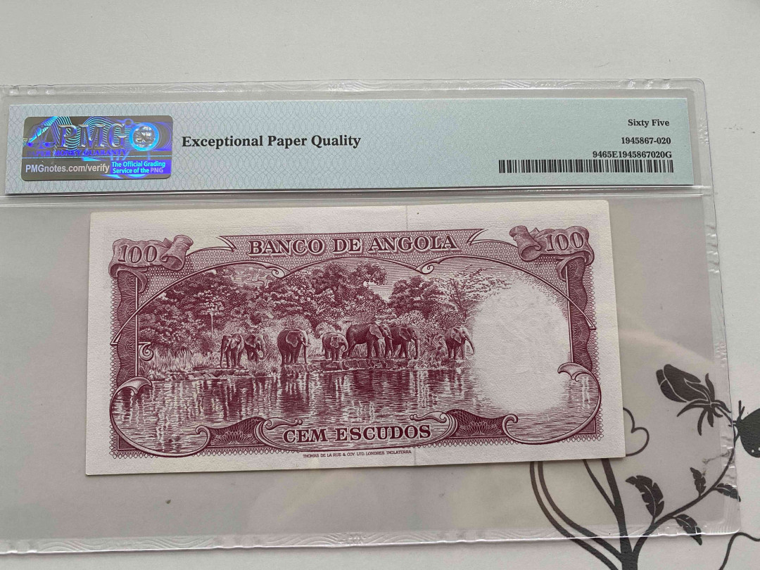 【收藏联盟】第151期拍卖——奥运精神（共60拍） 安哥拉 1962年100埃斯库多 PMG65EPQ  p94
