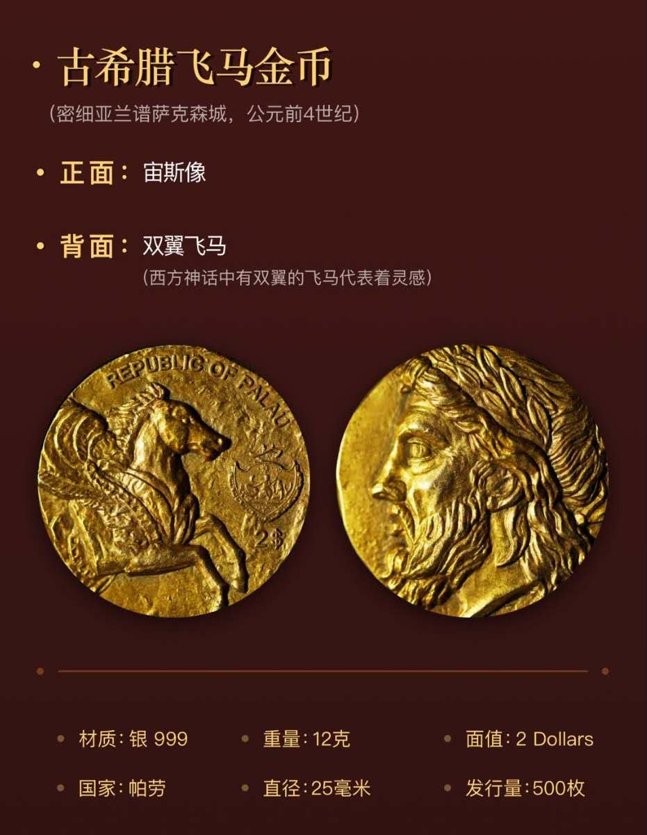 【随心拍&Getcoins】现代钱币拍卖第五十七期 世界珍稀币复刻系列一古希腊宙斯飞马金币