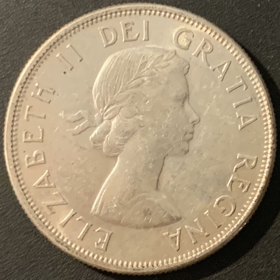 紫瑗钱币—微拍第84期  加拿大 1958年 伊丽莎白二世 50分 11.67克 0.8银