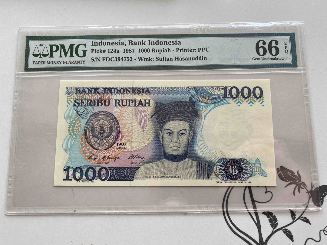 【收藏联盟】第152期拍卖——塞舌尔大海龟（共55拍） 印尼 1987年1000卢比 PMG66EPQ