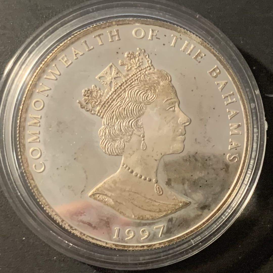 紫瑗钱币—微拍第84期  巴哈马 1997年  联合国儿童基金会 UNICEF 2元 23.23克 0.925银 精制