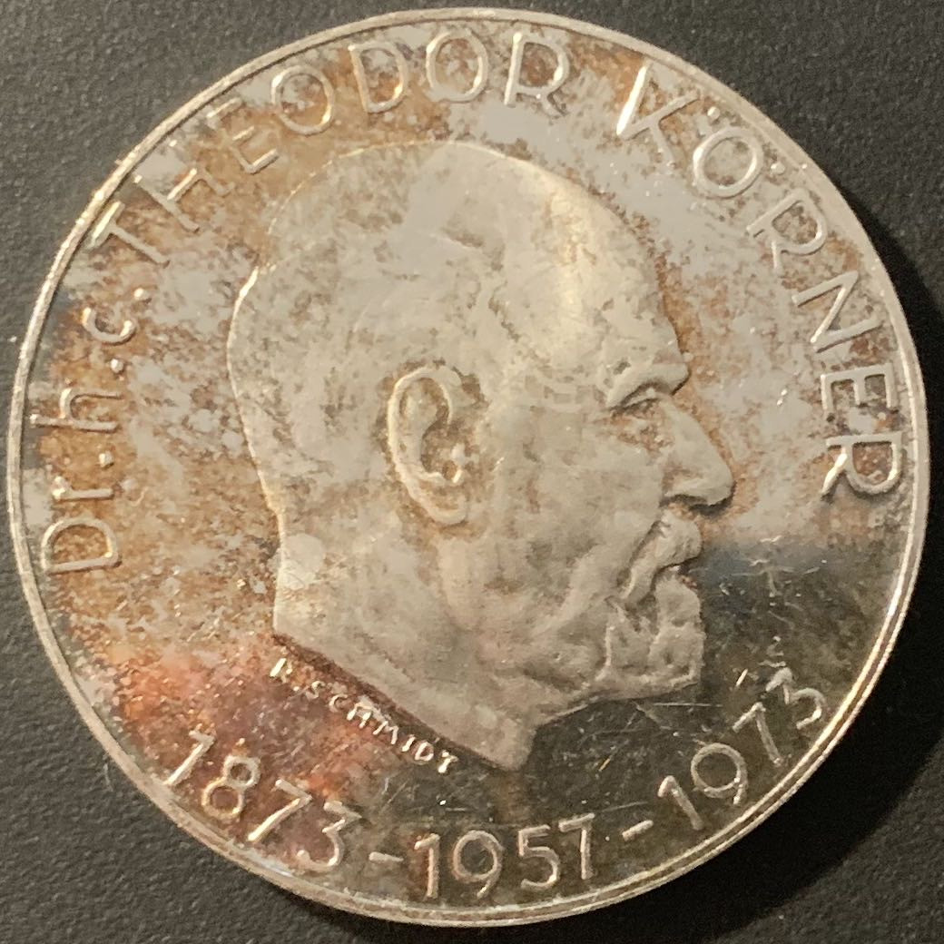 紫瑗钱币—微拍第84期  奥地利 1973年 总统克纳诞辰100周年 50先令 20克 0.9银 精制