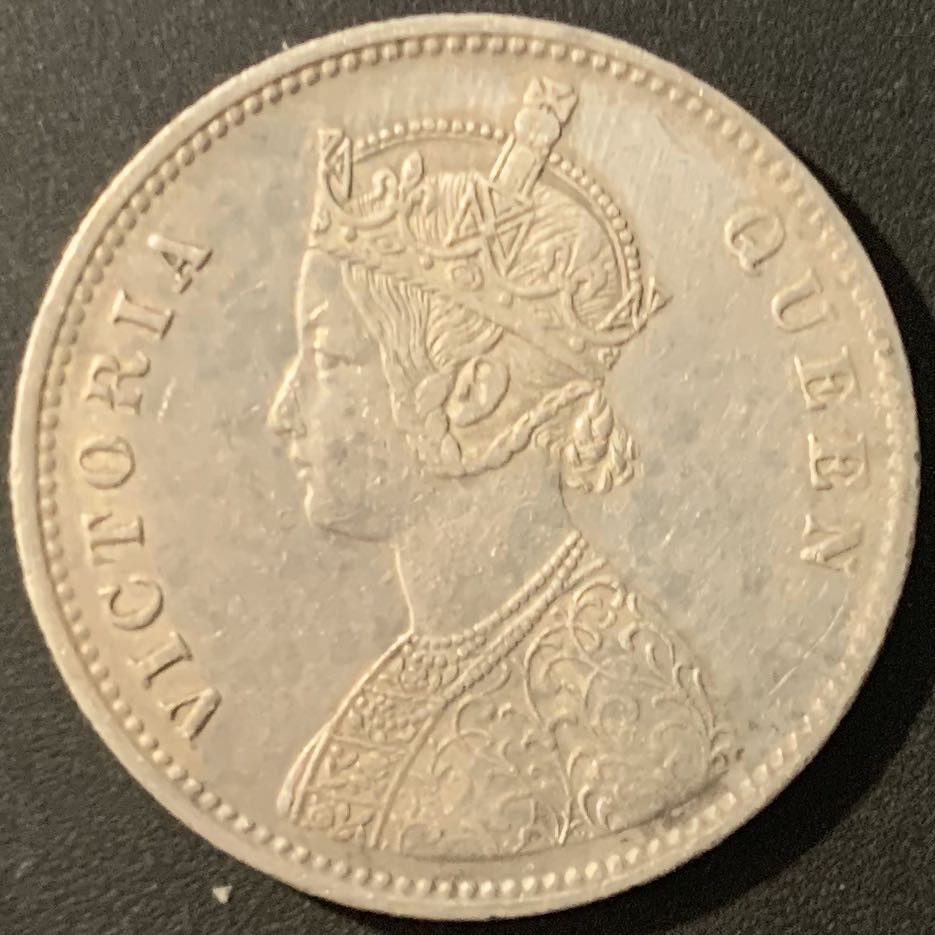 紫瑗钱币—微拍第84期  英属印度 1862年 维多利亚女皇 1卢比 11.66克 0.917银