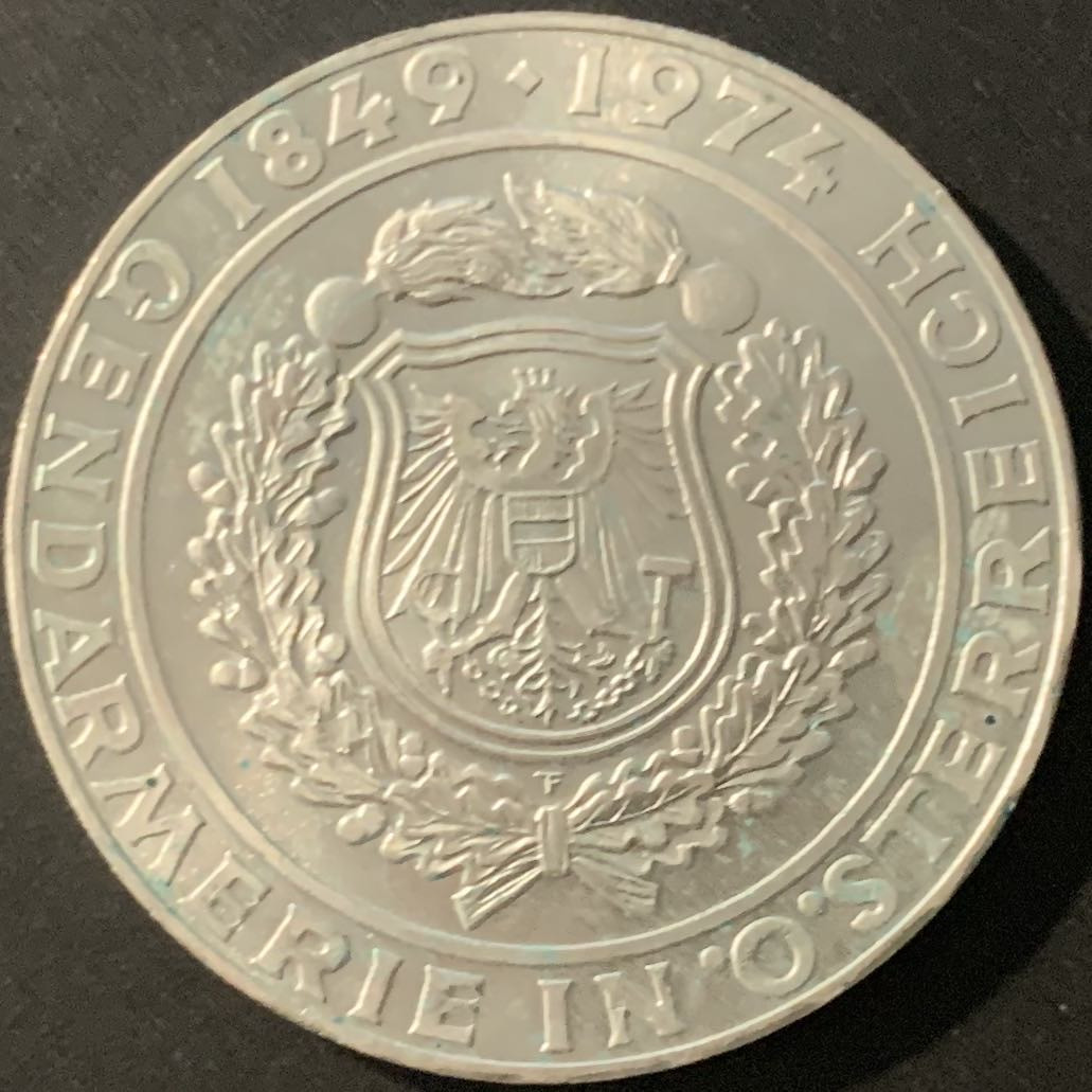 紫瑗钱币—微拍第84期  奥地利 1974年 奥地利武装部队125周年 50先令 20克 0.64银 UNC