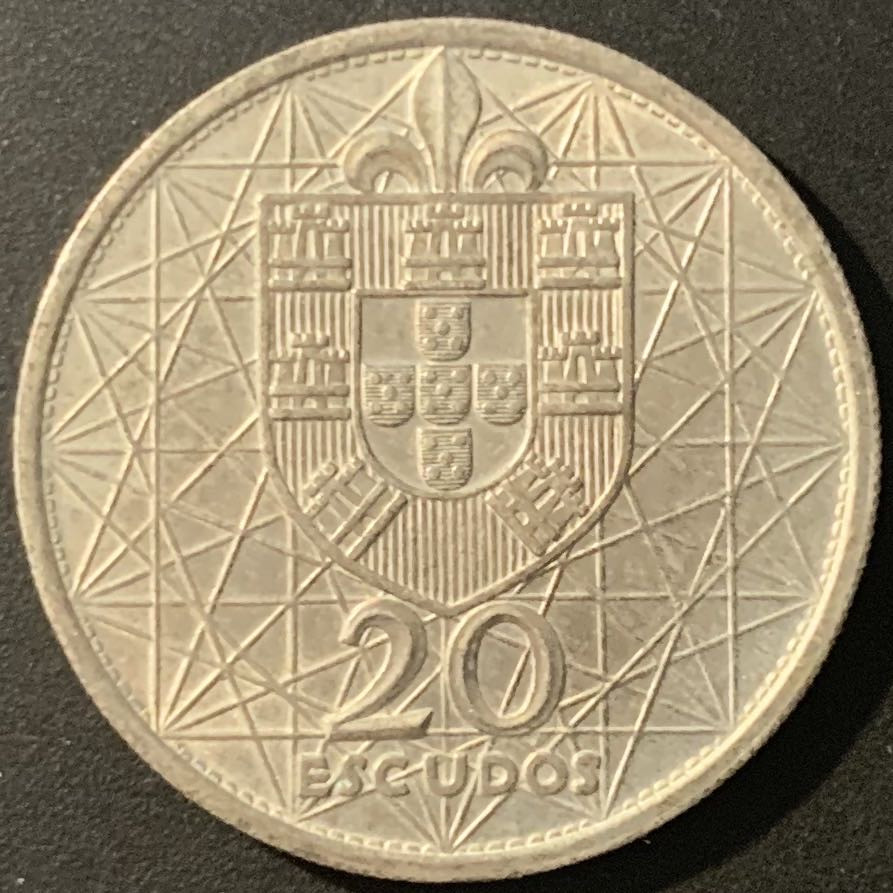 紫瑗钱币—微拍第84期  葡萄牙 1966年  里斯本大桥 20埃斯库多 10克 0.65银