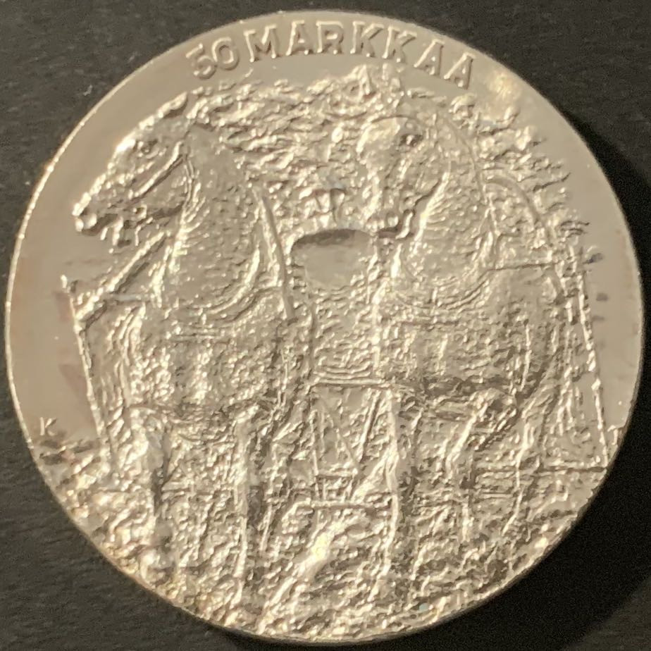 紫瑗钱币—微拍第84期  芬兰 1981年 吉科宁总统诞辰80周年 50马克 20克 0.5银