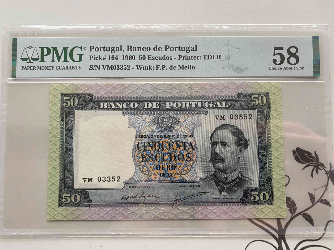【收藏联盟】第152期拍卖——塞舌尔大海龟（共55拍） 葡萄牙 1960年50埃斯库多 PMG58 