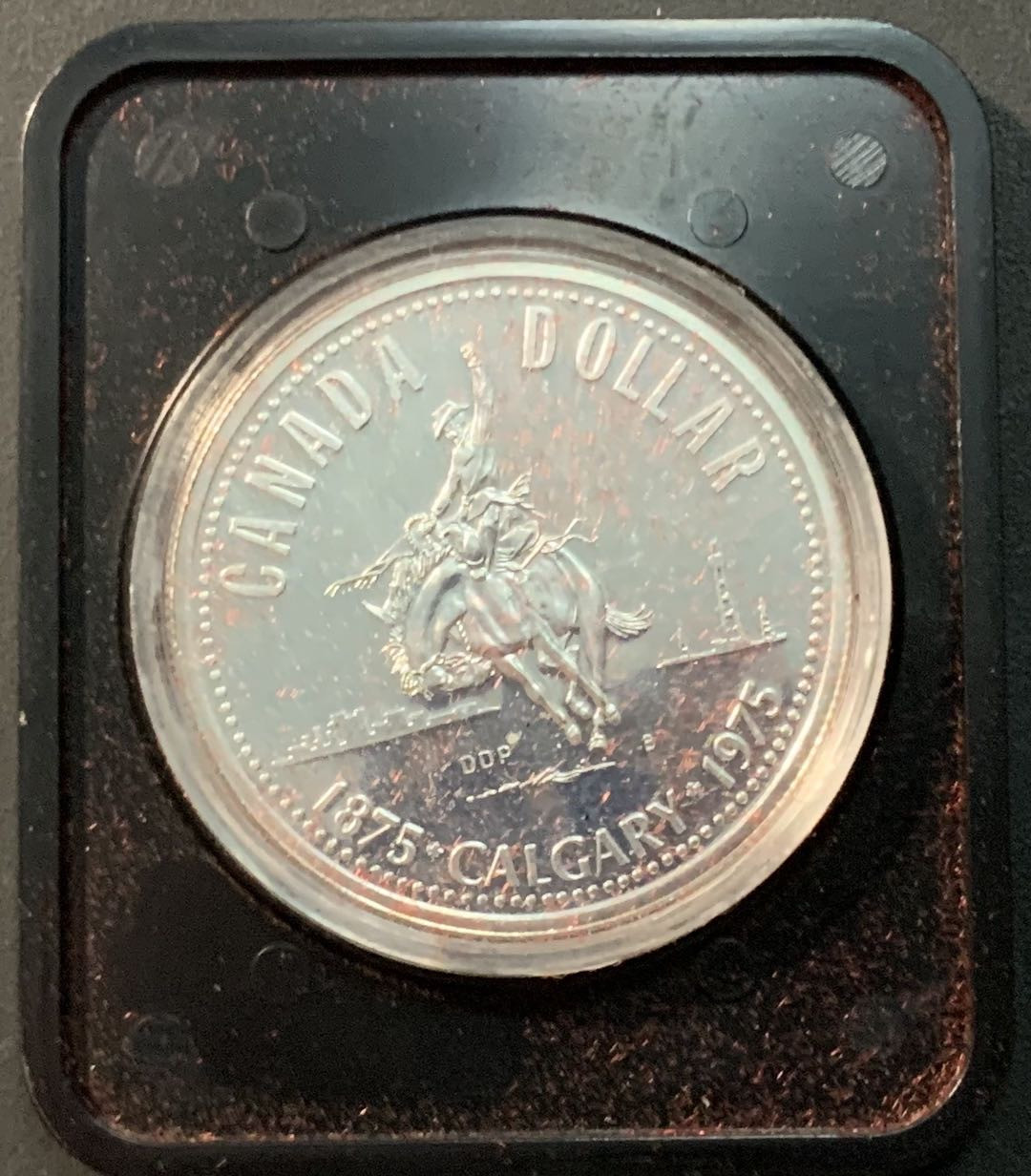 紫瑗钱币—微拍第84期  加拿大 1975年 卡尔加里 1元 23.32克 0.5银 原盒